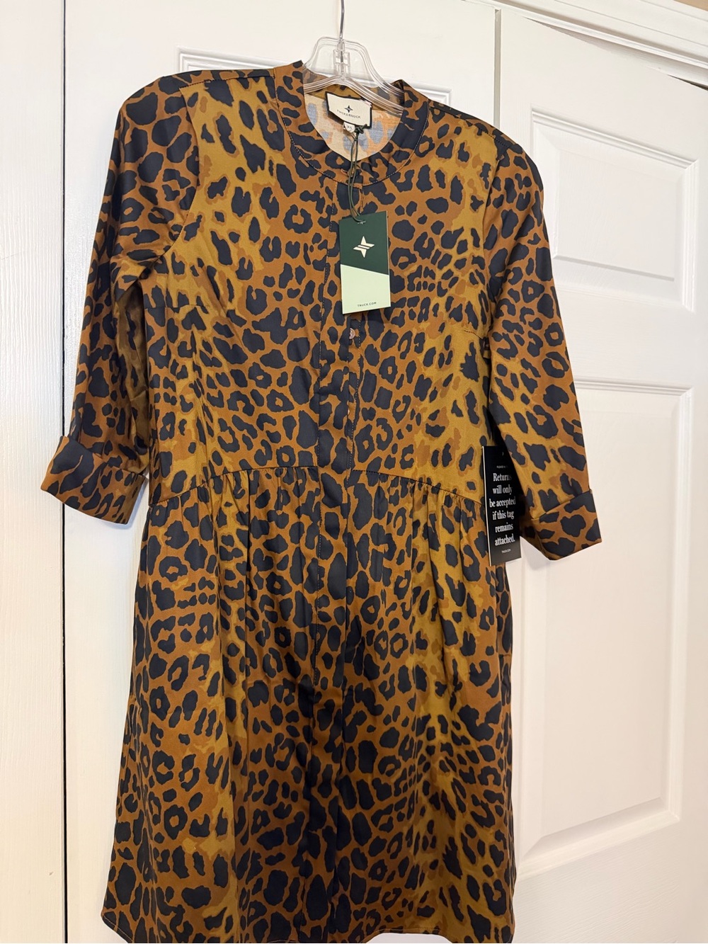 Tuckernuck Leopard Print Button-Front Dress - Brown/Black